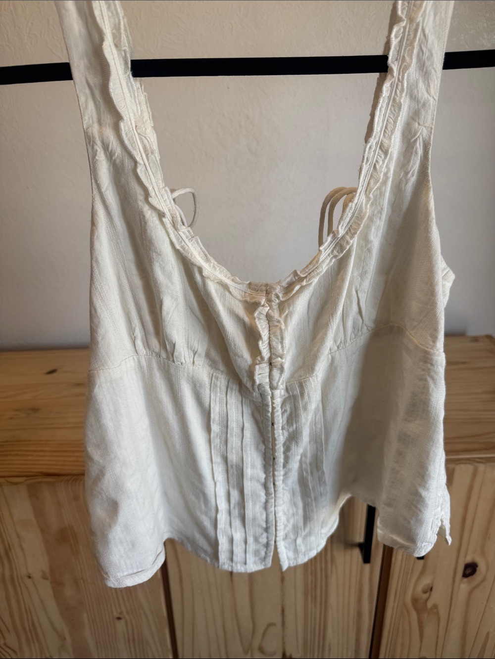 Free People Cream Sleeveless Peasant Tank